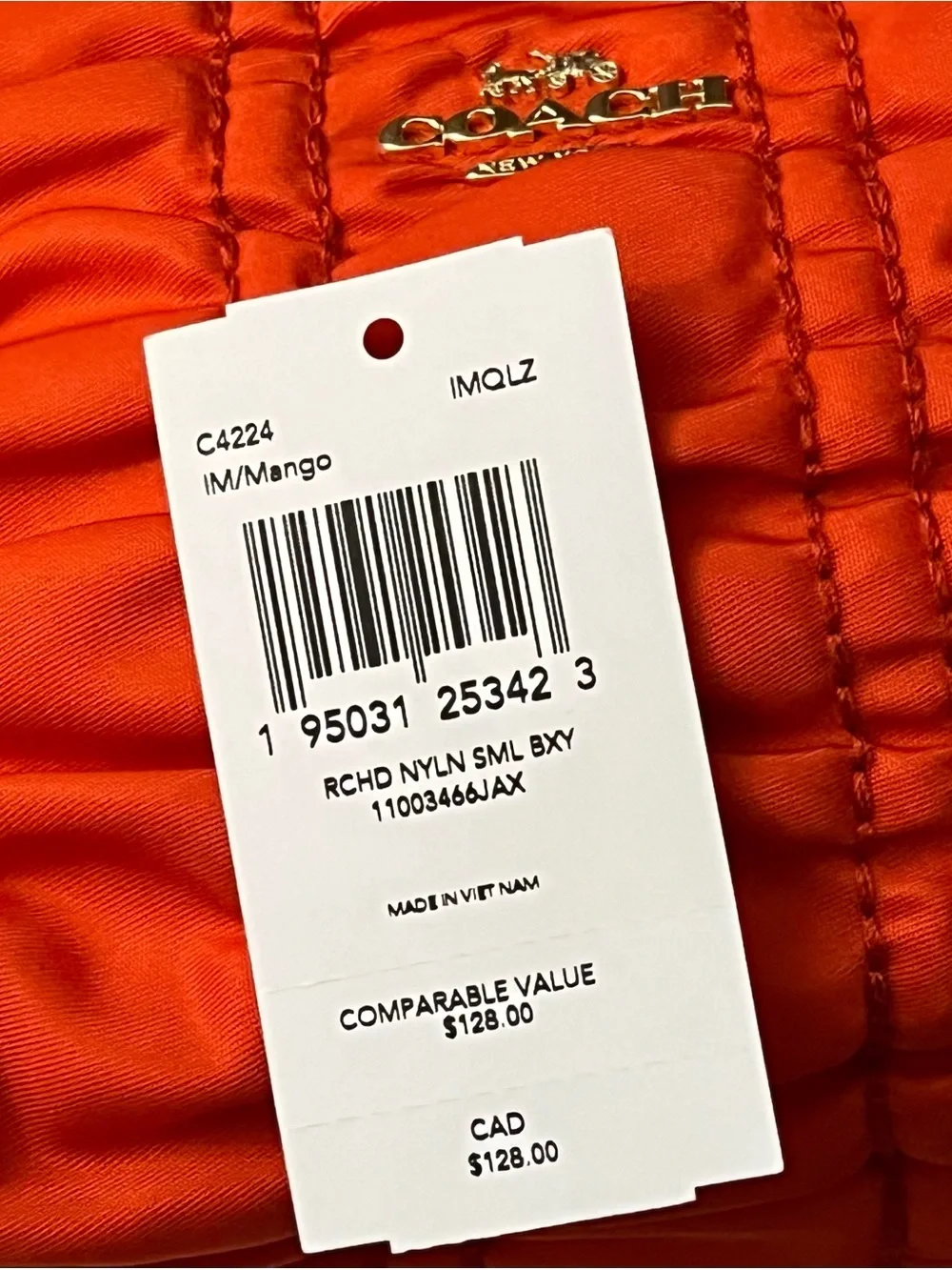 Coach Small Boxy Cosmetic Case C4224 IM/Mango